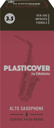 Plasticover by D'Addario Alto Sax Reeds, Strength 3.5, 5-pack