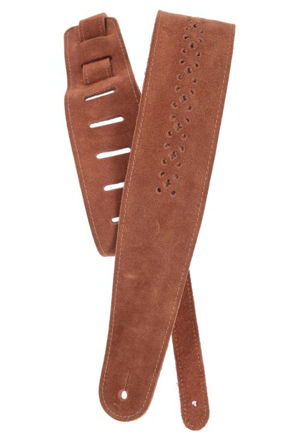 D'Addario Vented Leather Guitar Strap, Cognac