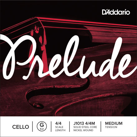 D'Addario Prelude Cello Single G String, 4/4 Scale, Medium Tension