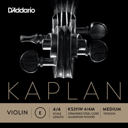 D'Addario Kaplan Non-Whistling Violin Aluminum Wound E String, 4/4 Scale