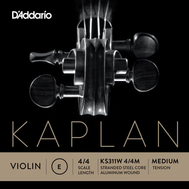 D'Addario Kaplan Non-Whistling Violin Aluminum Wound E String, 4/4 Scale