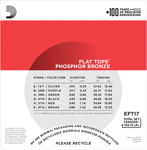 D'Addario EFT17 Flat Tops Phosphor Bronze Acoustic Guitar Strings, 13-56