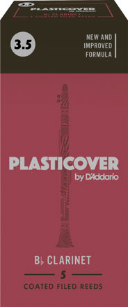 Plasticover by D'Addario Bb Clarinet Reeds, Strength 3.5, 5-pack