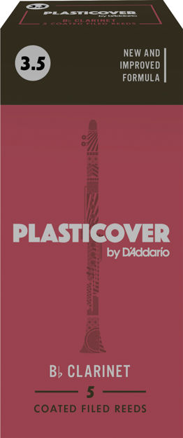 Plasticover by D'Addario Bb Clarinet Reeds, Strength 3.5, 5-pack