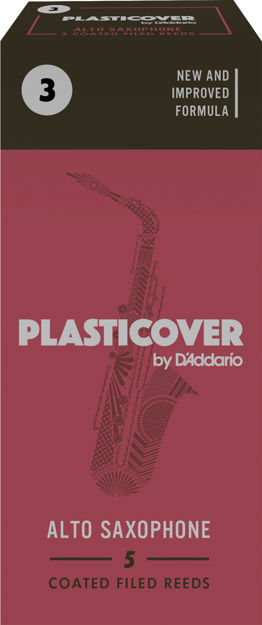 Plasticover by D'Addario Alto Sax Reeds, Strength 3, 5-pack
