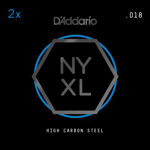 D'Addario NYPL018 2-Pack Plain Steel Guitar Strings, .018
