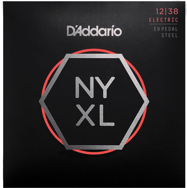 D'Addario NYXL1238PS Nickel Wound E9 Pedal Steel Guitar Strings, Custom Light, 12-38