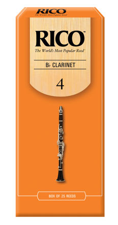 Rico Bb Clarinet Reeds, Strength 4.0, 25-pack