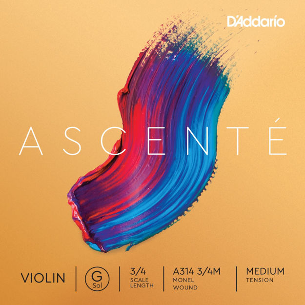 D'Addario Ascenté Violin G String, 3/4 Scale, Medium Tension