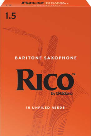 Rico by D'Addario Baritone Sax Reeds, Strength 1.5, 10-pack