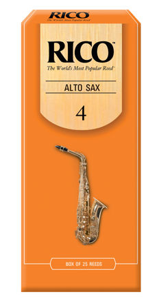 Rico Alto Sax Reeds, Strength 4.0, 25-pack