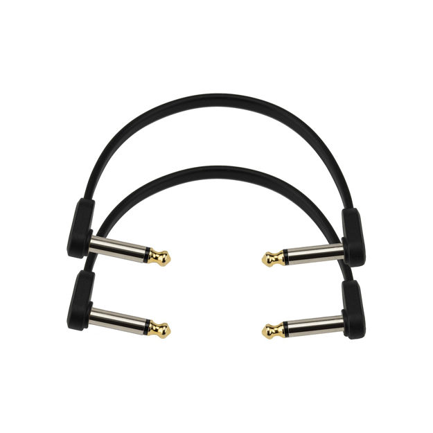 D'Addario Flat Patch Cable, 4in Right Angle, Twin PK