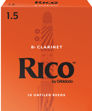 Rico by D'Addario Bb Clarinet Reeds, Strength 1.5, 10-pack