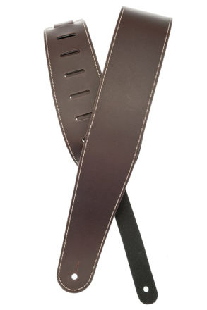D'Addario Classic Leather Guitar Strap with Contrast Stitch, Brown