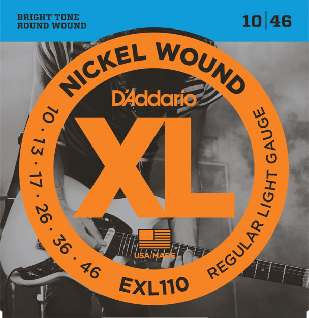 D'Addario EXL110 Nickel Wound Electric Guitar Strings, Regular Light, 10-46