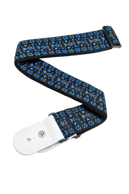 D'Addario Woven Guitar Strap, Hootenanny, Blue/Black