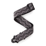 D'Addario Auto Lock Guitar Strap, Black Padded Geometric