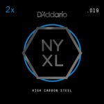 D'Addario NYPL019 2-Pack Plain Steel Guitar Strings, .019