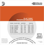 D'Addario EFT13 Flat Tops Phosphor Bronze Acoustic Guitar Strings, Resophonic Guitar, 16-56