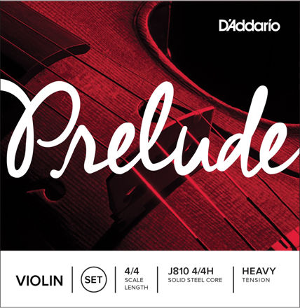 D'Addario Prelude Violin String Set, 4/4 Scale, Heavy Tension