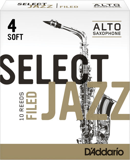 D'Addario Select Jazz Filed Alto Saxophone Reeds, Strength 4 Soft, 10-pack