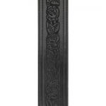 D'Addario Deluxe Leather Guitar Strap, Embossed Flowers, Black