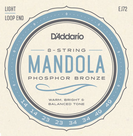 D'Addario EJ72 Phosphor Bronze Mandola Strings, Light, 14-49