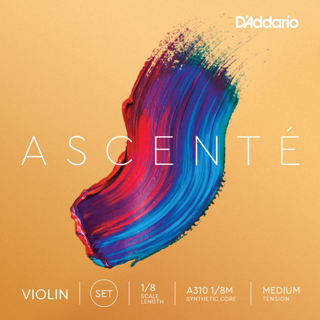 D'Addario Ascenté Violin String Set, 1/8 Scale, Medium Tension