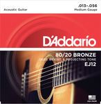 D'Addario EJ12 80/20 Bronze Acoustic Guitar Strings, Medium, 13-56