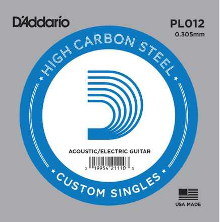 D'Addario PL012 Plain Steel Guitar Single String, .012