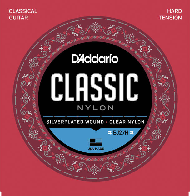 D'Addario EJ27H Student Nylon Classical Guitar Strings, Hard Tension
