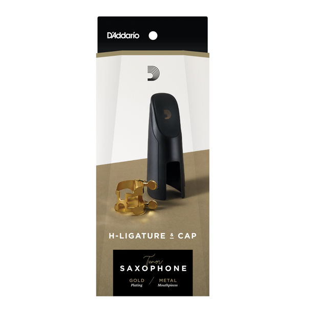 D'Addario H-Ligature & Cap, Tenor Saxophone (Metal Mouthpieces), Gold