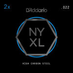 D'Addario NYXL 2-Pack Plain Steel Guitar Strings, .022