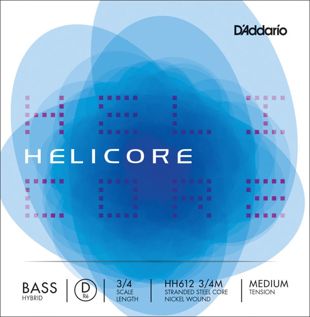 D'Addario Helicore Hybrid Bass Single D String, 3/4 Scale, Medium Tension