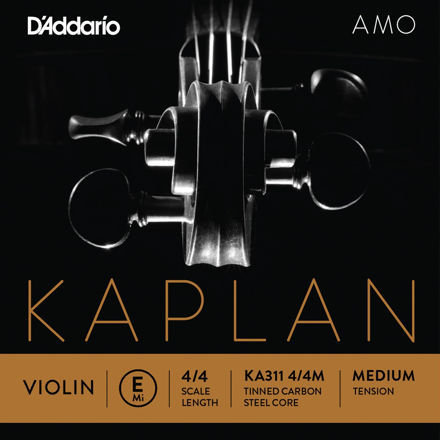 D'Addario Kaplan Amo Violin E String, 4/4 Scale, Medium Tension