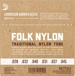 D'Addario EJ32 Folk Nylon Guitar Strings, Ball End, Silver Wound/Black Nylon Trebles