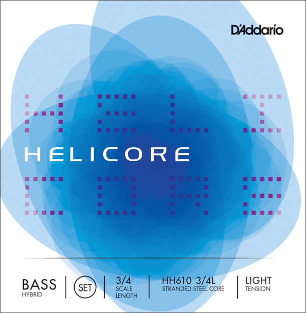 D'Addario Helicore Hybrid Bass String Set, 3/4 Scale, Light Tension