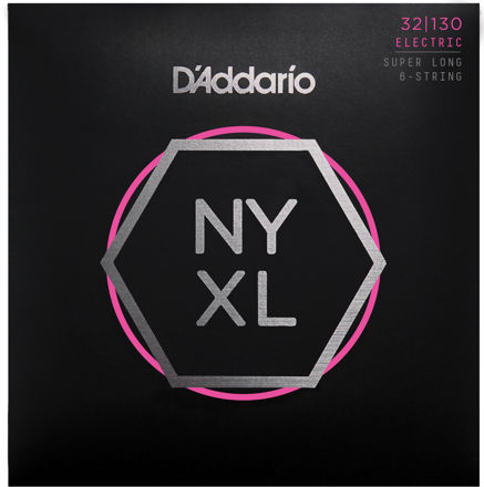 D'Addario NYXL32130SL Nickel Wound Bass Guitar Strings, Regular Light 6-String, 32-130, Super Long Scale