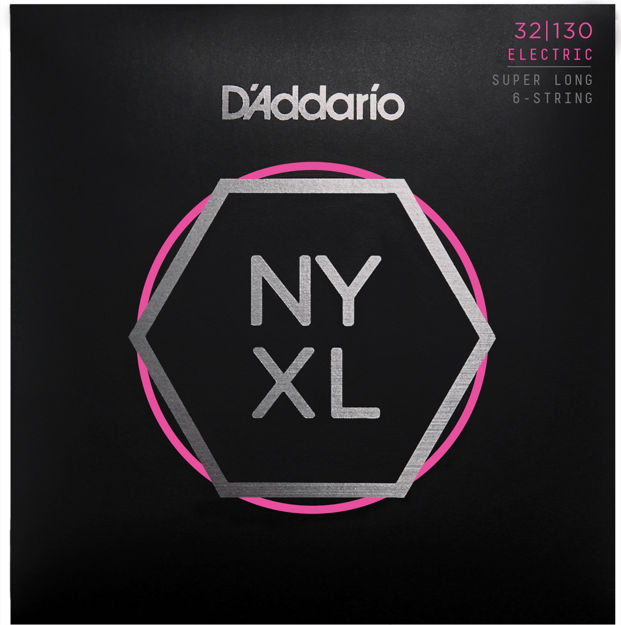 D'Addario NYXL32130SL Nickel Wound Bass Guitar Strings, Regular Light 6-String, 32-130, Super Long Scale