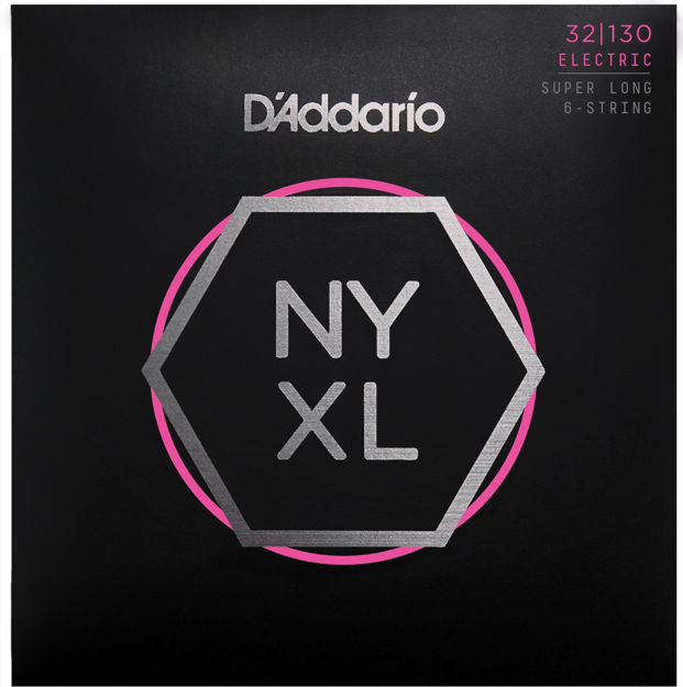 D'Addario NYXL32130SL Nickel Wound Bass Guitar Strings, Regular Light 6-String, 32-130, Super Long Scale