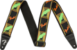 Fender Neon Monogrammed Strap, Green/Orange