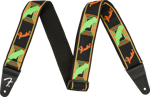 Fender Neon Monogrammed Strap, Green/Orange