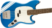 Squier FSR Classic Vibe '60s Competition Mustang® Bass, Laurel Fingerboard, Parchment Pickguard, Lake Placid Blue with Olympic White Stripes