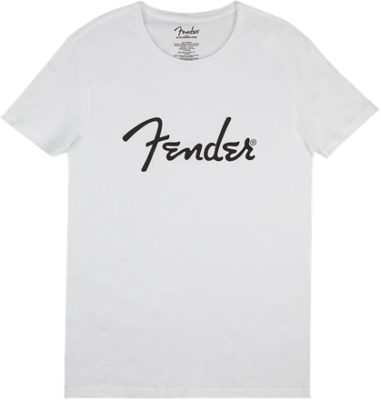 Fender Spaghetti Logo Men's Tee, White, Medium