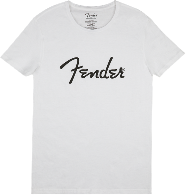 Fender Spaghetti Logo Men's Tee, White, Small