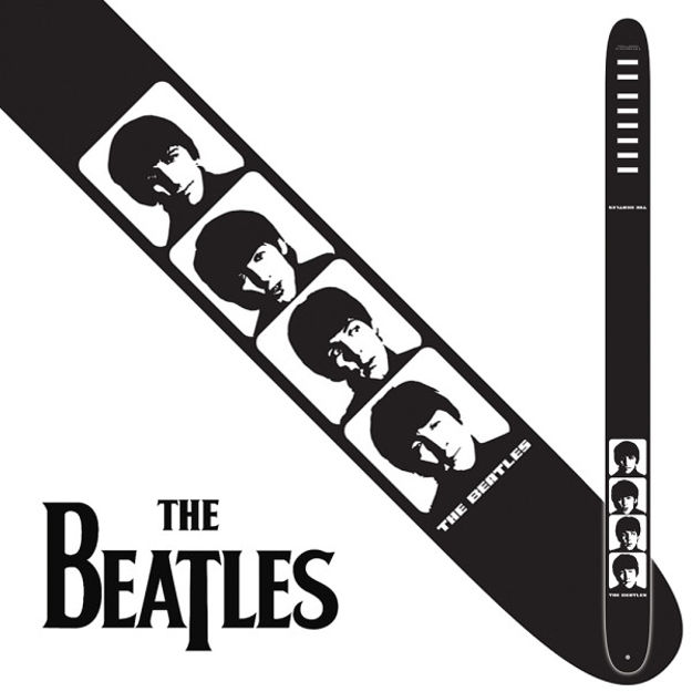 Perri's 2.5" The Beatles Leather Strap - Black and White