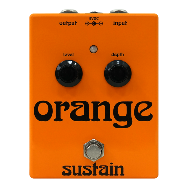 Orange Sustain/Kompressor-pedal i Retro-stil