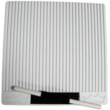 Remo Flat Guiro, 9.25" x 9.25", Square, With Stick, White