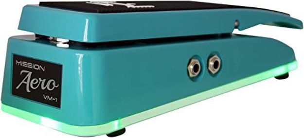 Mission Engineering Volume pedal with illuminated base to indicate Mute and Tuner Out, Aero style chassis, Surf Green  | VM1‐SG-AERO