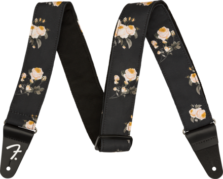 Fender Floral Strap, Black, 2"